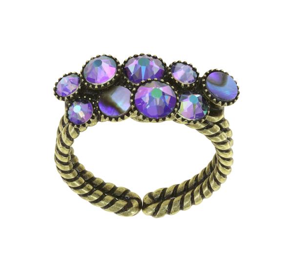 Green/purple - Water Cascade - Konplott earrings with Paua